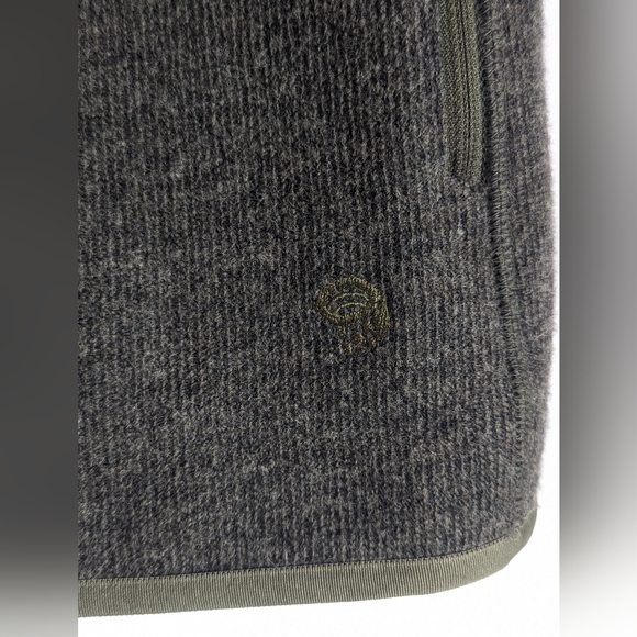 Mountain Hardware Women's Small Sleeveless Zip-Up Vest Green Wool Hatcher Grid - Picture 9 of 11